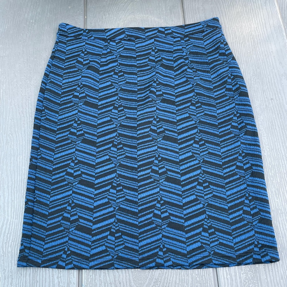 Apropos Blue and Black Design A-Line Skirt